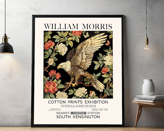William Morris Eagle Floral Cotton Prints Exhibition Museum Poster