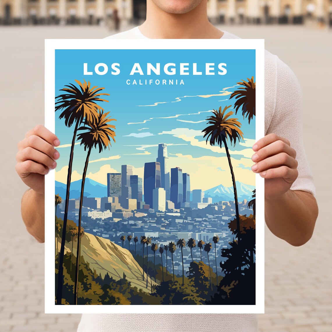 Los Angeles California Travel Poster, Wall Art Print