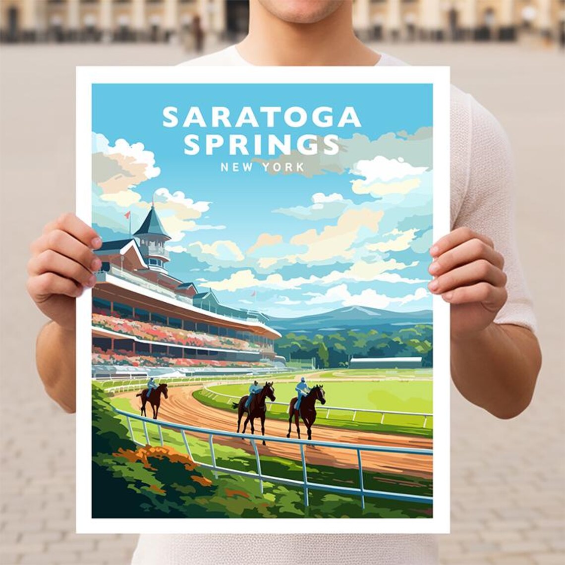 Saratoga Springs New York Travel Poster, Wall Art Print