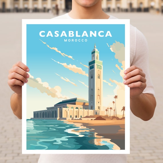 Casablanca Morocco Travel Wall Art Poster Print
