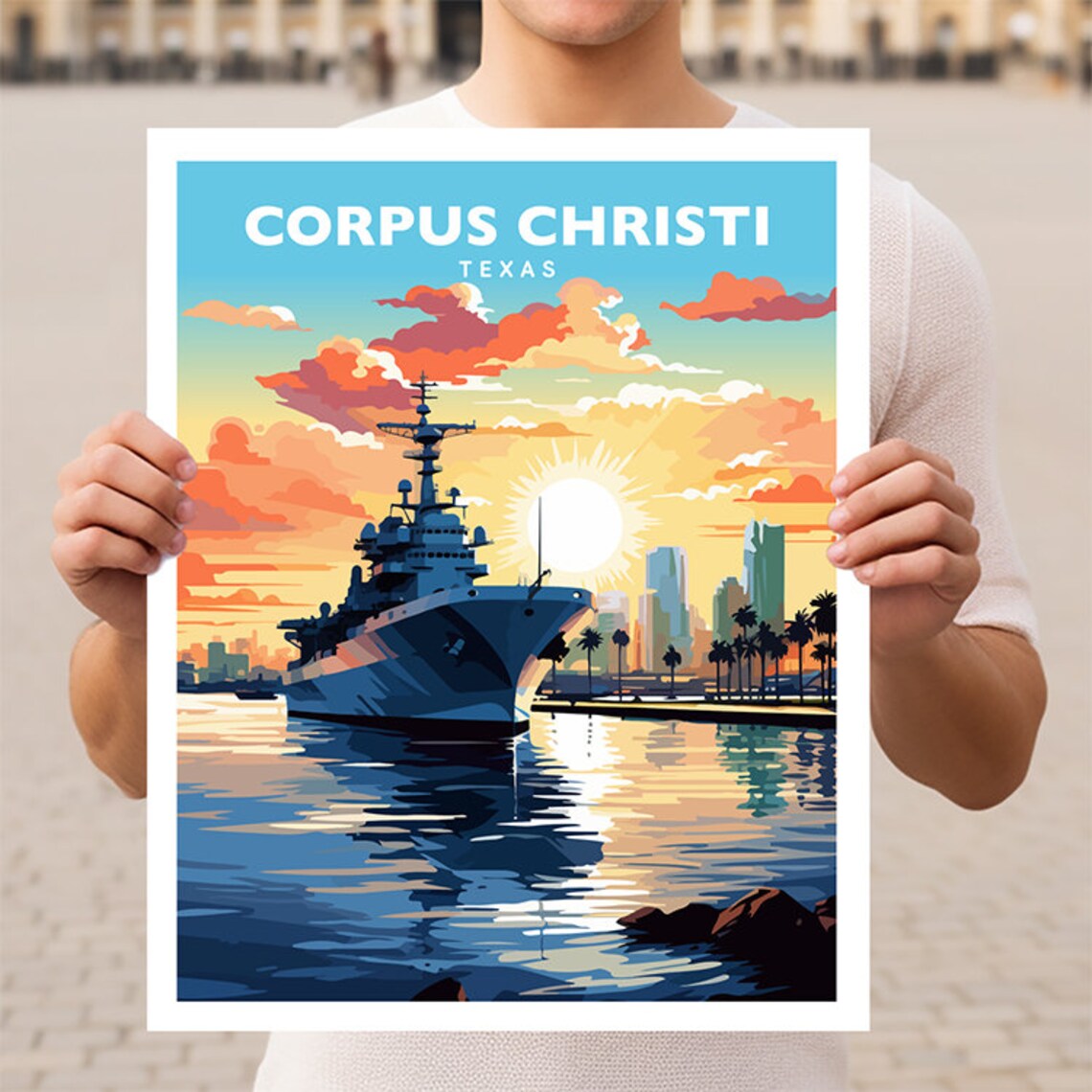 Corpus Christi Texas Travel Poster, Wall Art Print