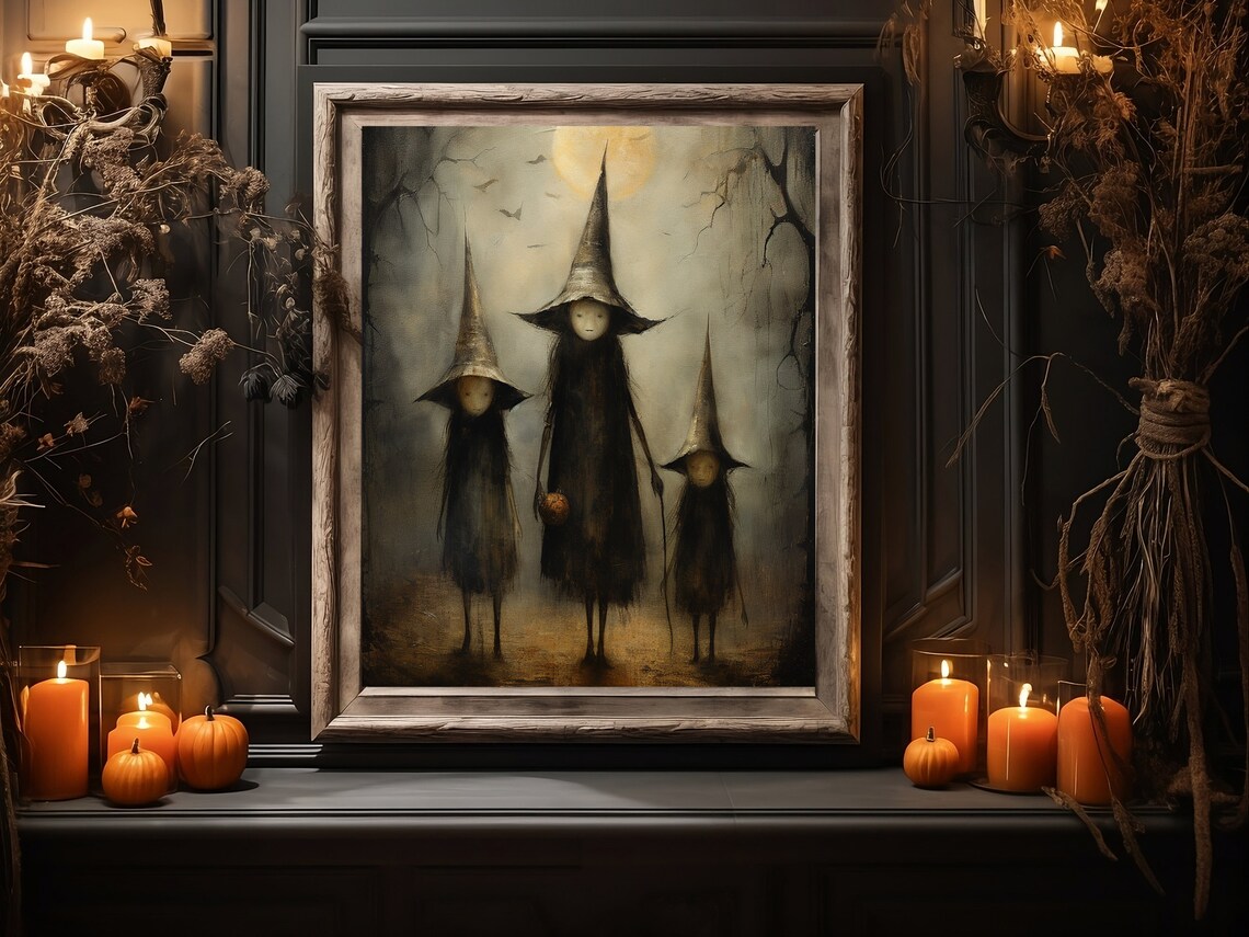 Trick Or Treat Halloween Art Print, Fall Decor