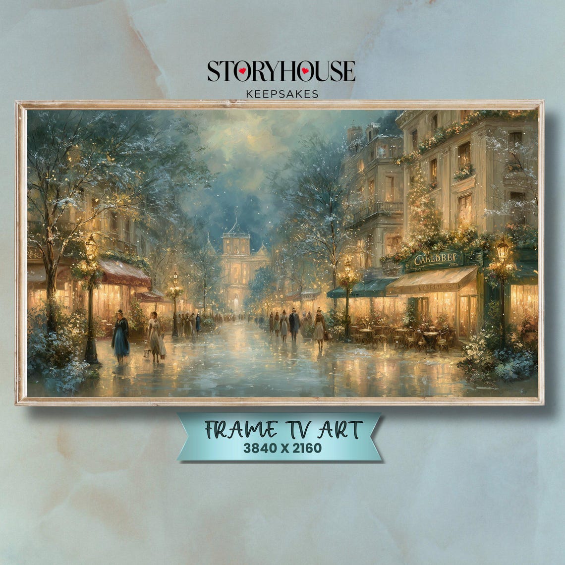Samsung Tv The Frame Art For Christmas Winter Tvframe Impressionist Holiday Paris