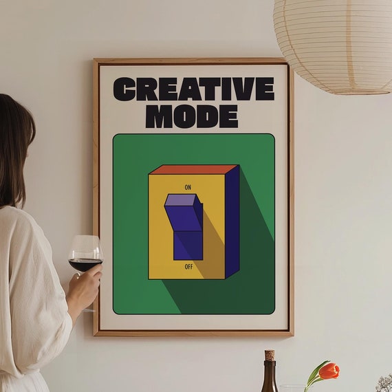 Creative Mode Print Creativity Wall Art Aesthetic Bedroom Apartment Decor Inspiring Quotes Colorful Retro Prints Gift For Creatives