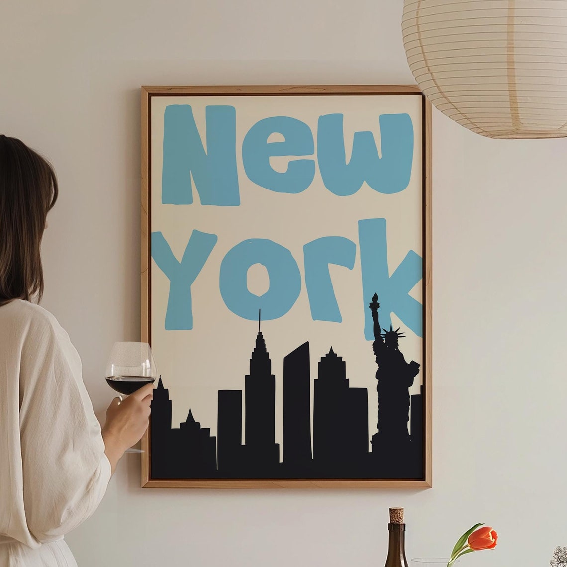 Retro New York Wall Art Trendy Nyc Poster Aesthetic Travel Wall Art For Living Room Or Apartment Decor Cute Travel Poster