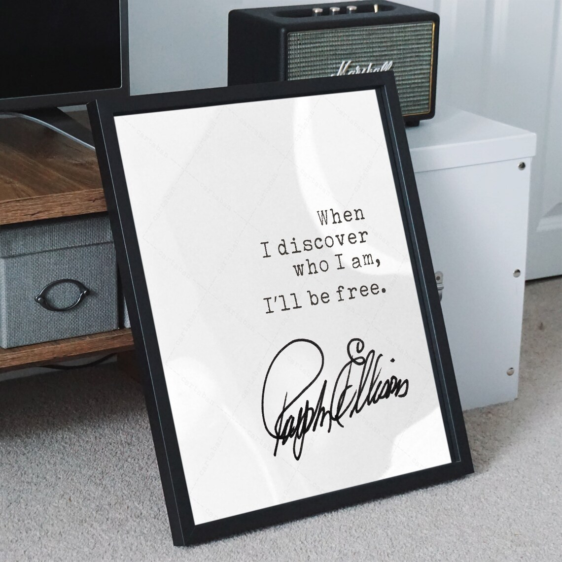 Ralph Ellison When I Discover Who I Am I'll Be Free Quote Print Poster - Image 4