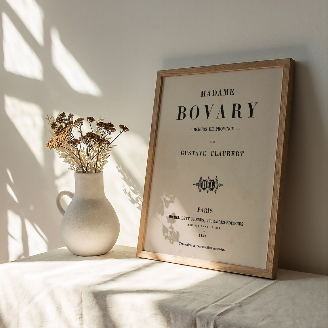 Madame Bovary Gustave Flaubert 1857 First Edition Paris Title Page Poster - Image 3