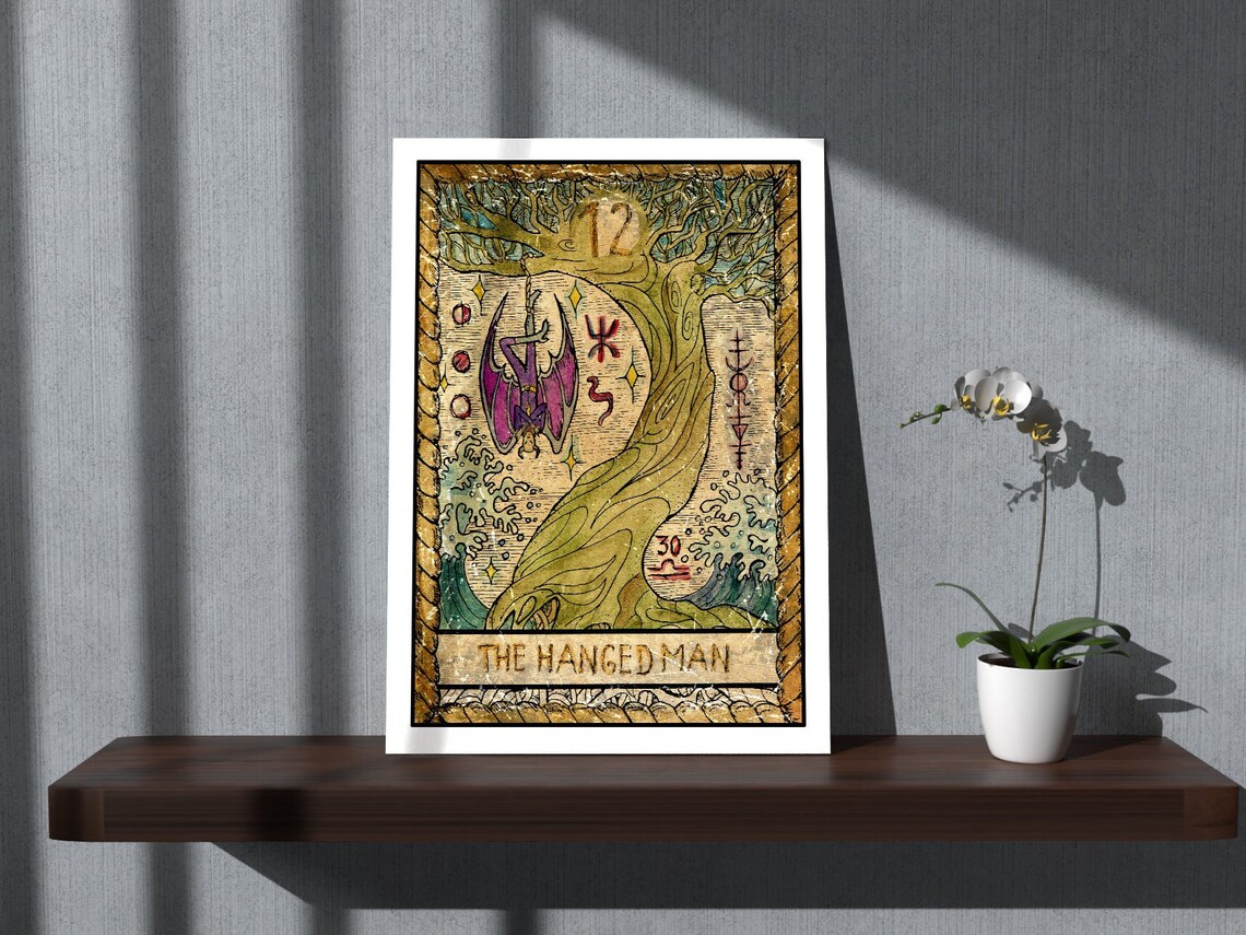 Hanged Man Tarot Card Art Tarot Print Tarot Card Print Tarot Card Art Hanged Man Tarot Card Wall Print Tarot Card Wall Art - Image 2
