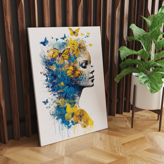Butterfly Wall Art Butterfly Woman Print Butterfly Art Print Butterflies Butterflies Art Print Bedroom Wall Art