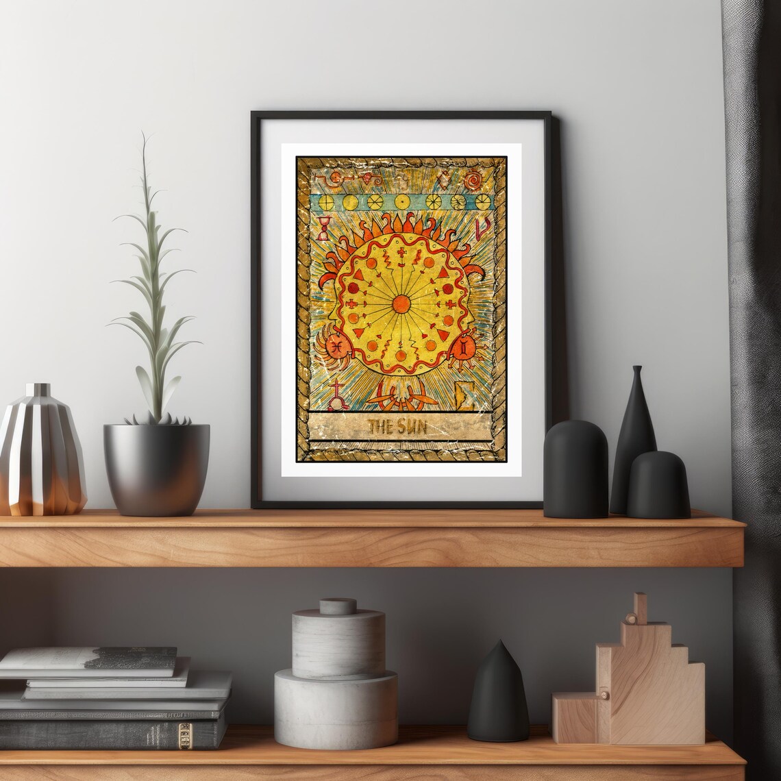 The Sun Tarot Card Wall Art Tarot Card Art Print Bohemian Wall Art Print Astrology Art Prints Sun Moon And Stars Wall Art Celestial Art - Image 3