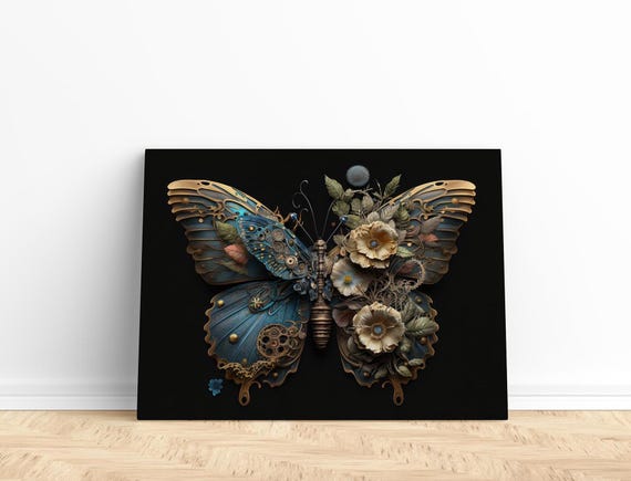 Steampunk Art Print Of A Butterfly Steampunk Wall Art Print Of Butterfly Butterfly Wall Art Butterfly Art Print Butterfly