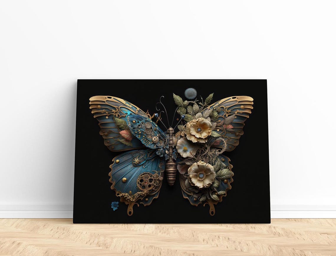 Steampunk Art Print Of A Butterfly Steampunk Wall Art Print Of Butterfly Butterfly Wall Art Butterfly Art Print Butterfly