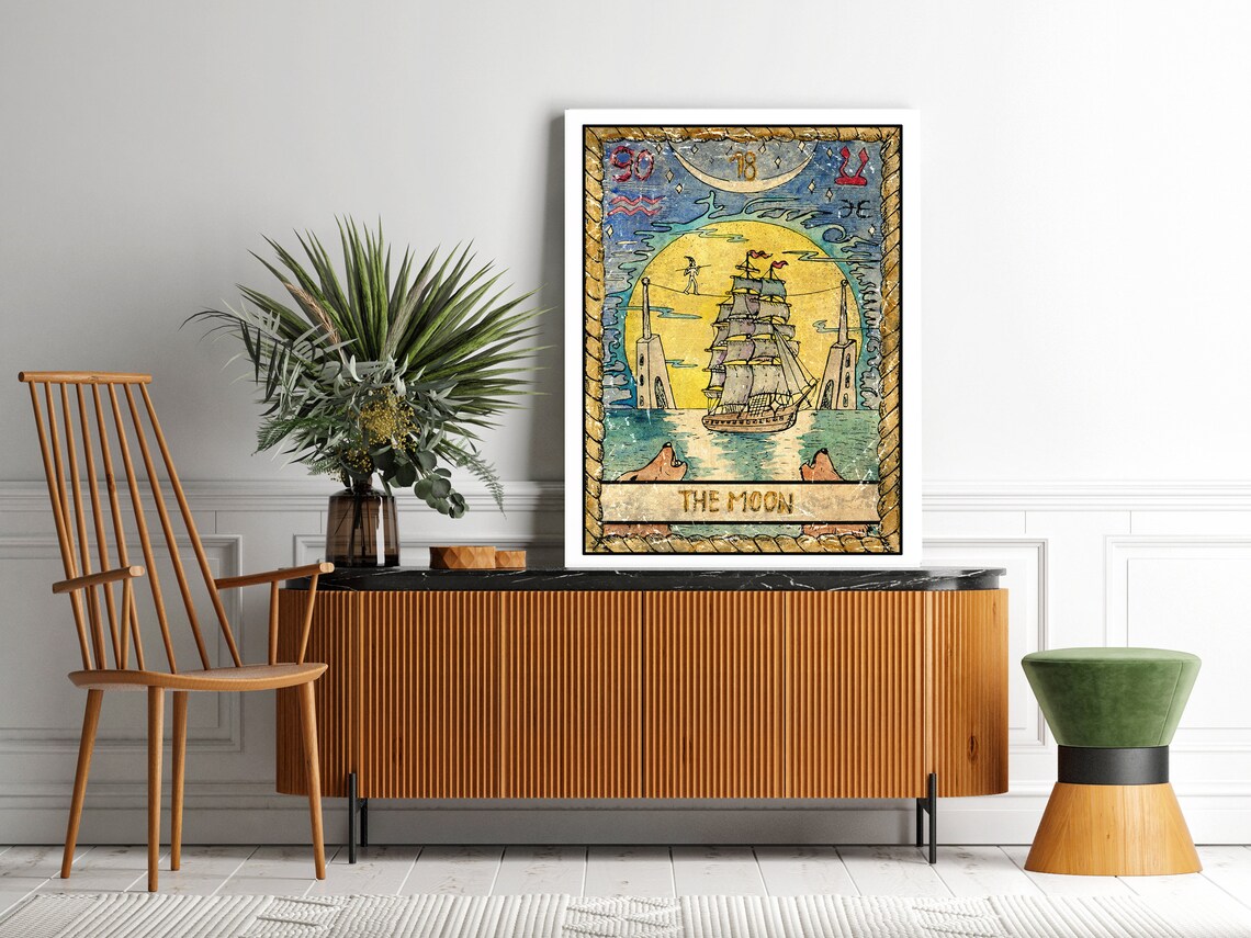 Tarot Card Print Wall Art Tarot Card The Moon Tarot Cards Print Tarot Print Tarot Card Wall Print Tarot Card Wall Art Tarot - Image 2