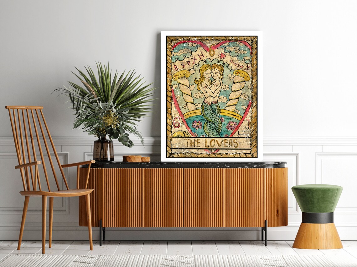 Tarot Card Print Wall Art Tarot Card The Lovers Tarot Cards Print Tarot Print Tarot Card Wall Print Tarot Card Wall Art Tarot - Image 2