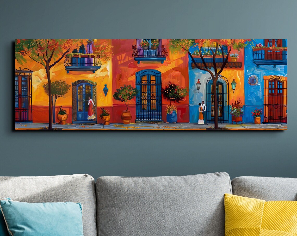 Mexican Villas Abstract Art Print, Southwestern City