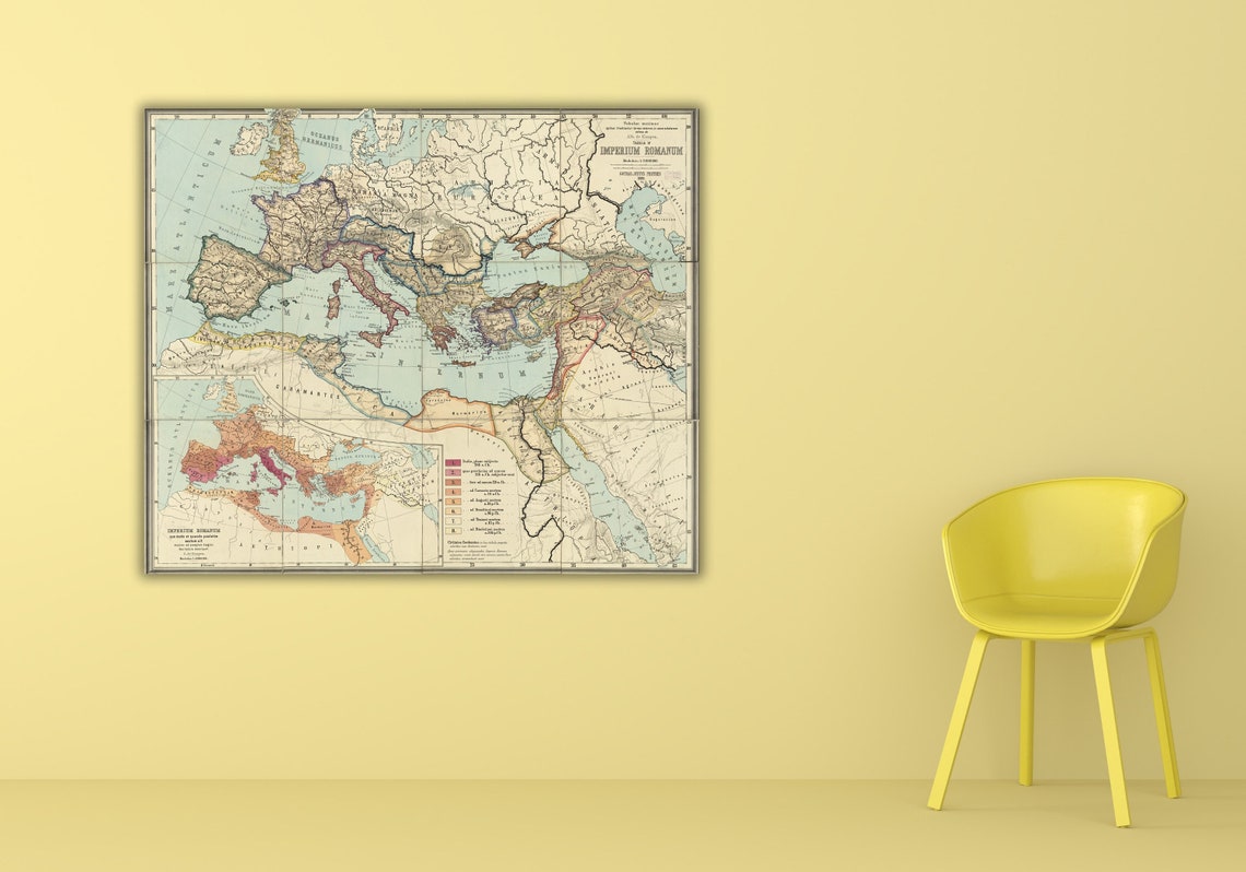 Vintage Roman Empire Imperium Romanum Historical Antique Map Poster - Image 2