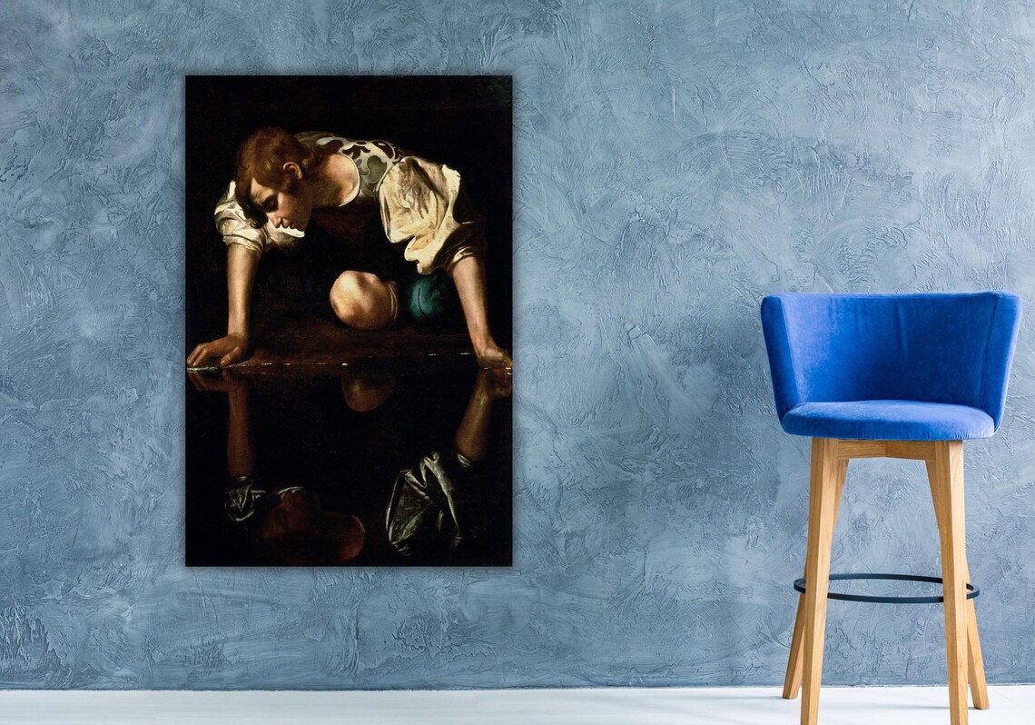 Caravaggio Narcissus Mythology Baroque Painting Reproduction Poster - Image 2