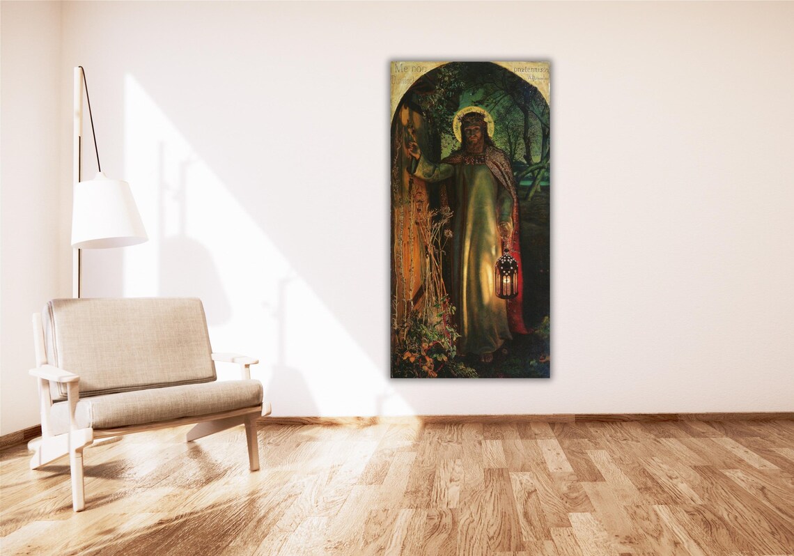Holman Hunt Light of the World Christ Lantern Night Door Painting Poster - Image 2