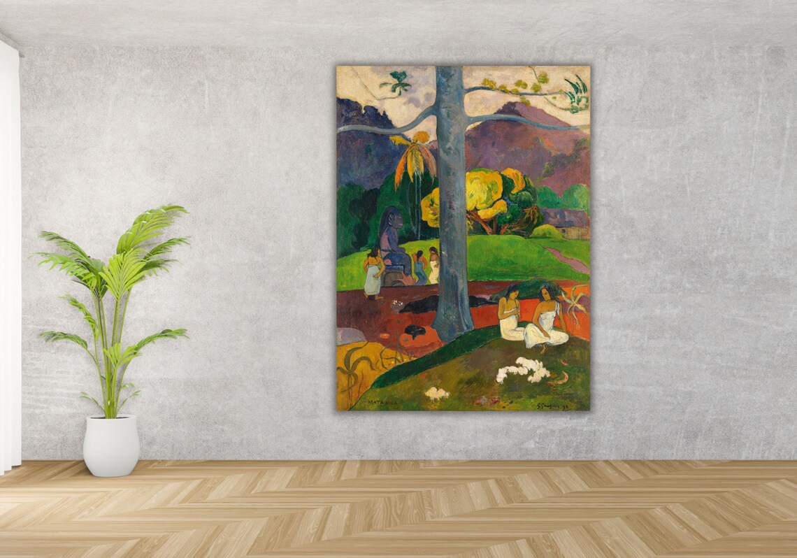 Paul Gauguin Mata Mua Tahitian Women Tropical Landscape Poster - Image 2