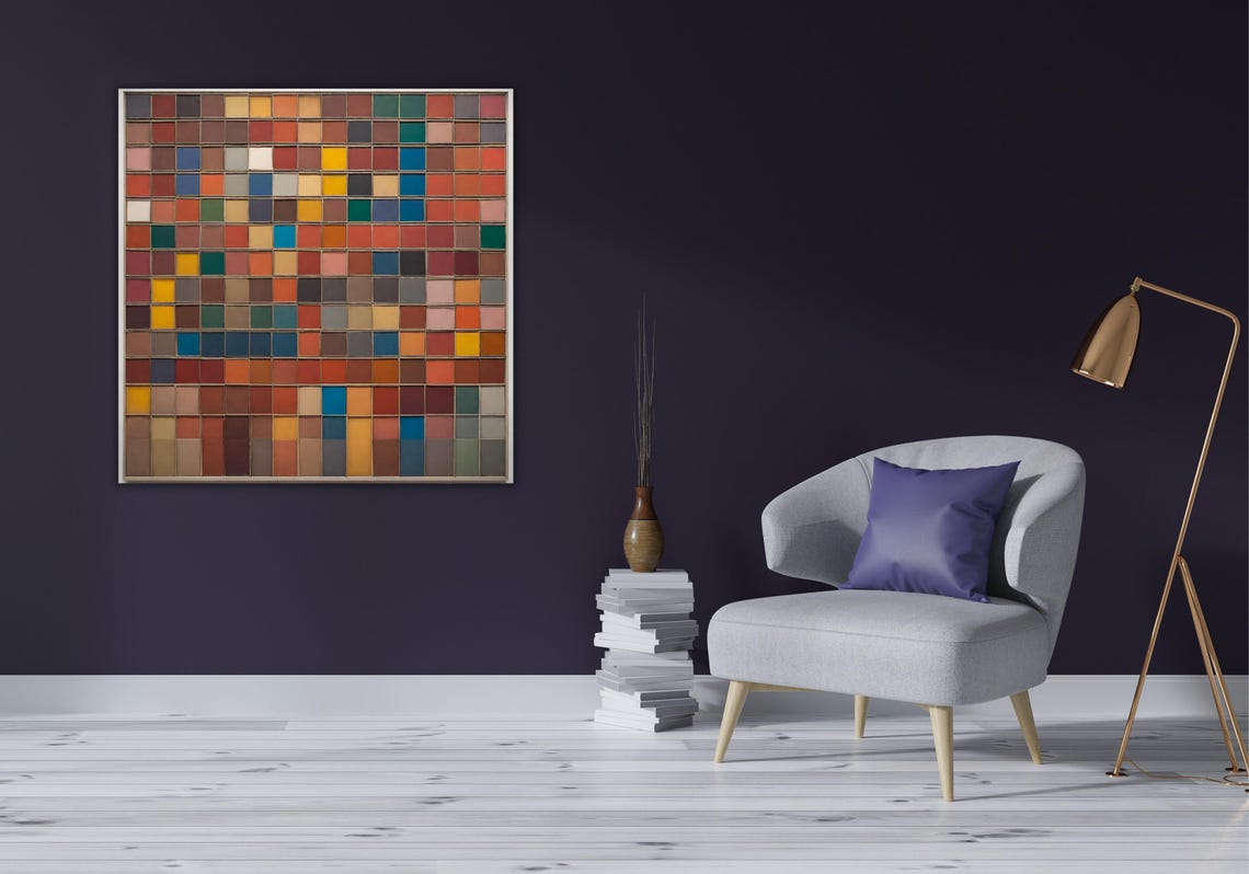 Warm Tone Color Swatch Grid Abstract Squares Modern Earthy Poster - Image 3