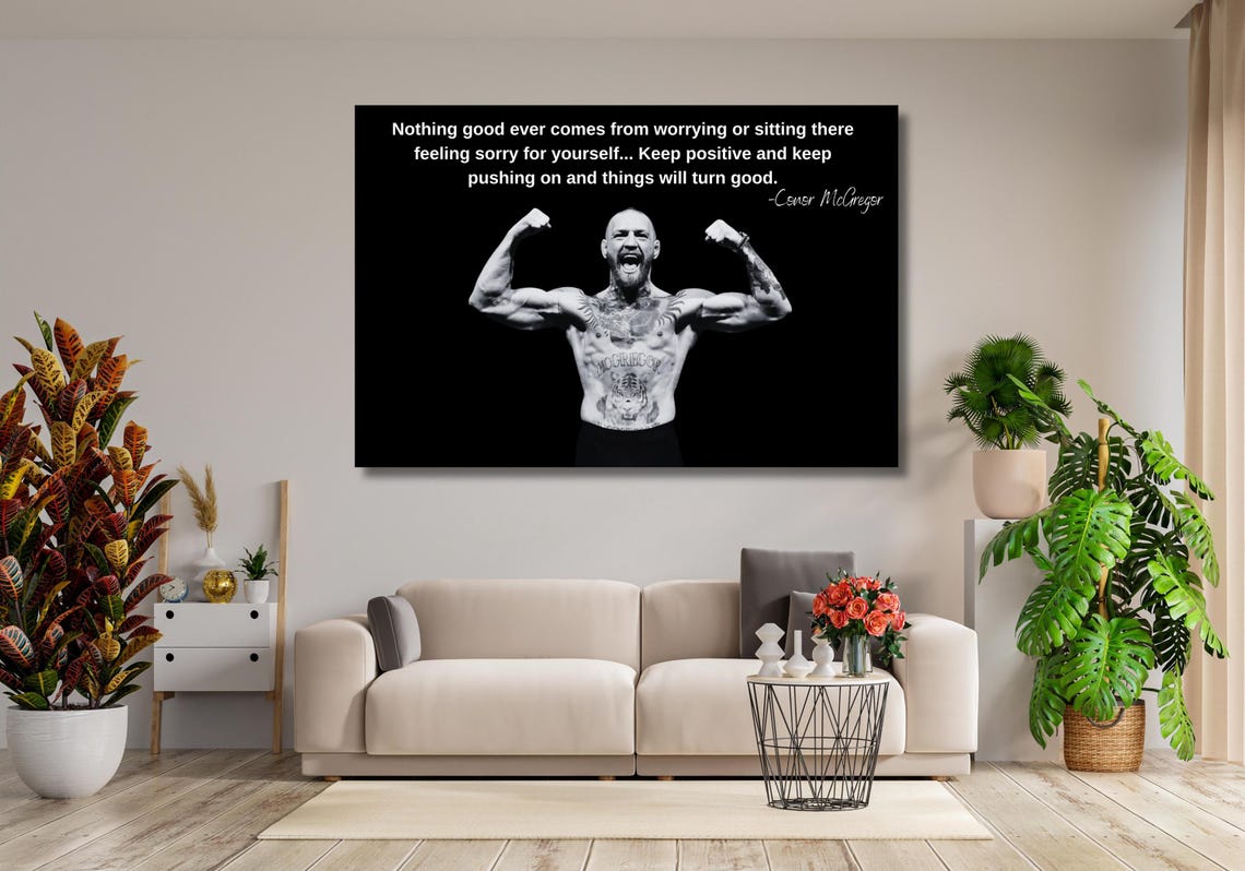 Conor McGregor Keep Pushing On Motivational Quote Photo Poster - Image 2