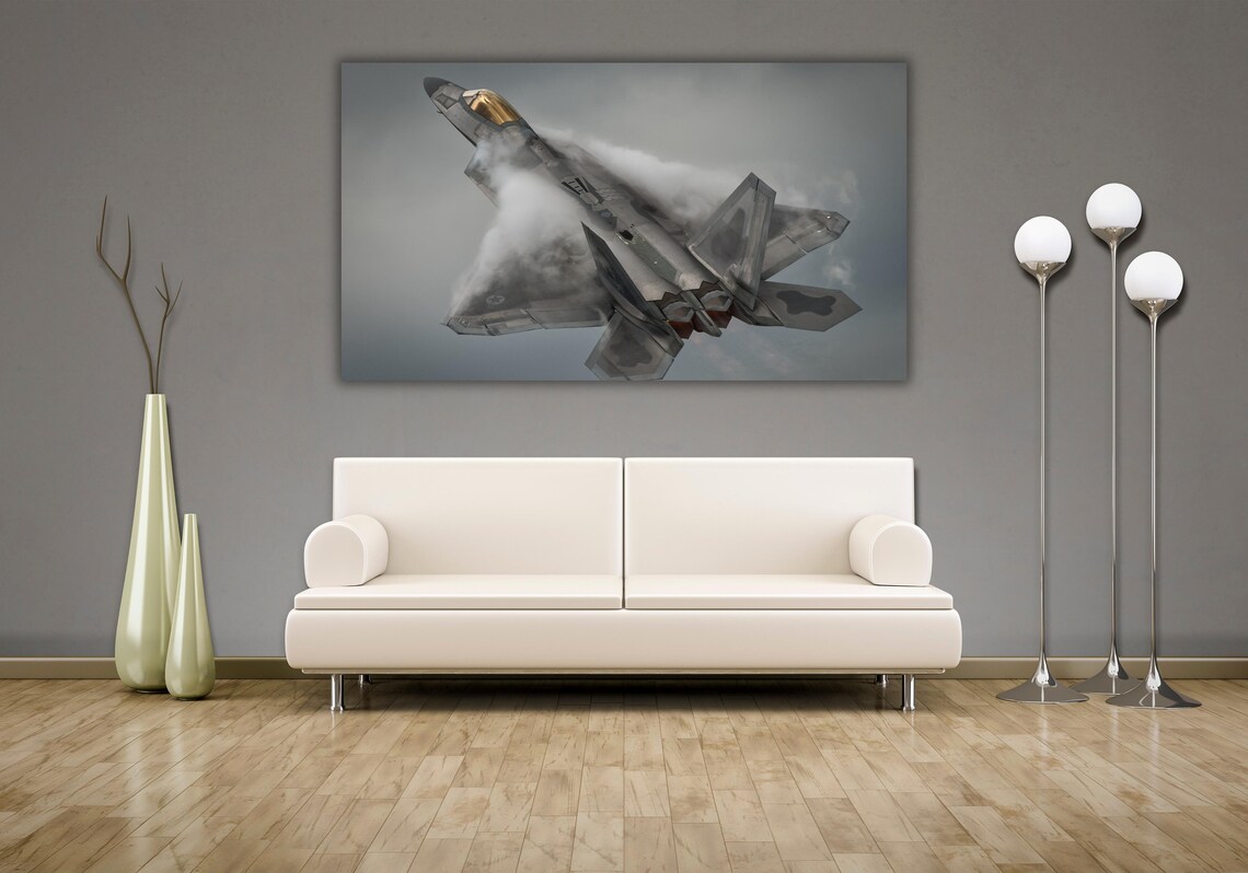 F-22 Raptor Fighter Jet Vapor Cloud Maneuver Aviation Poster - Image 2