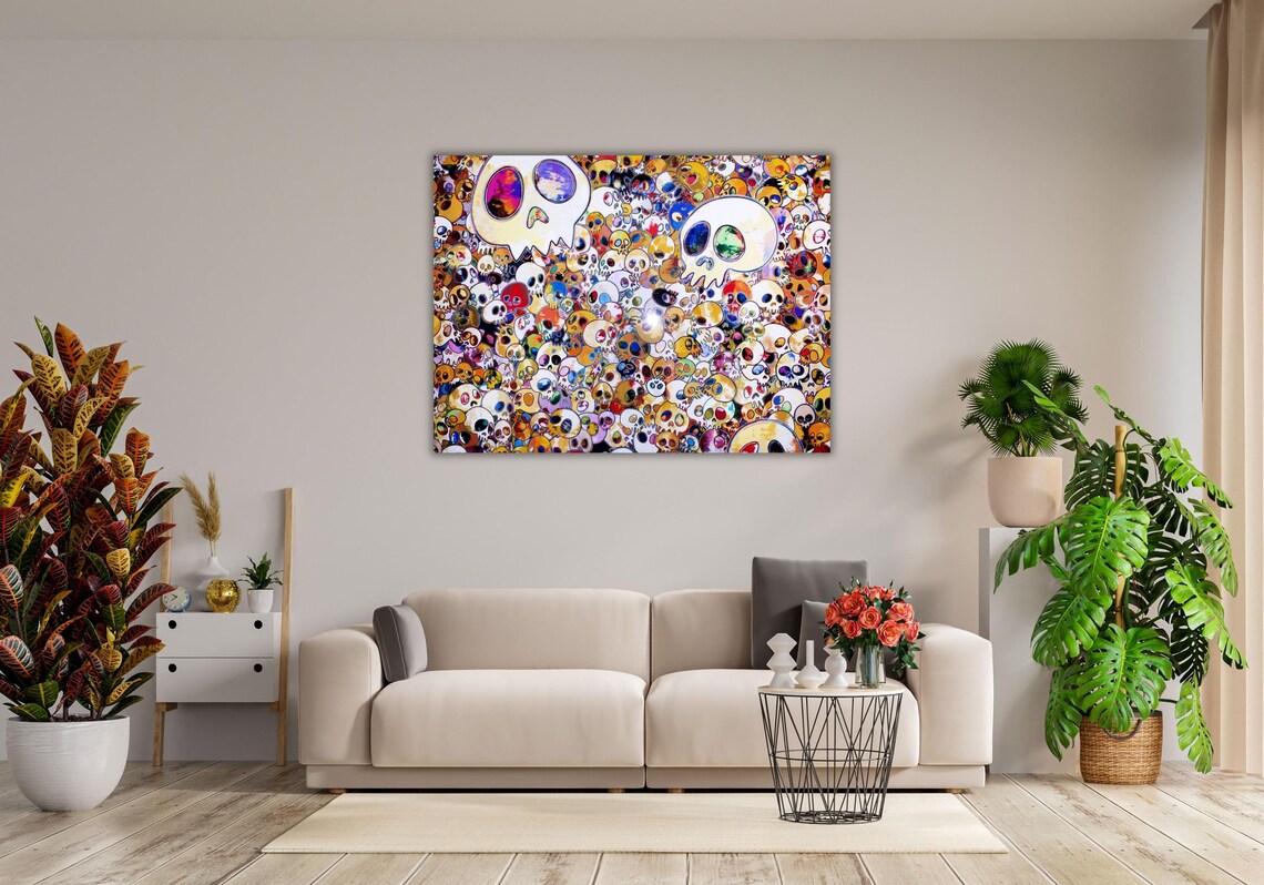 Colorful Cartoon Skulls Japanese Pop Art Style Skull Pattern Poster - Image 2