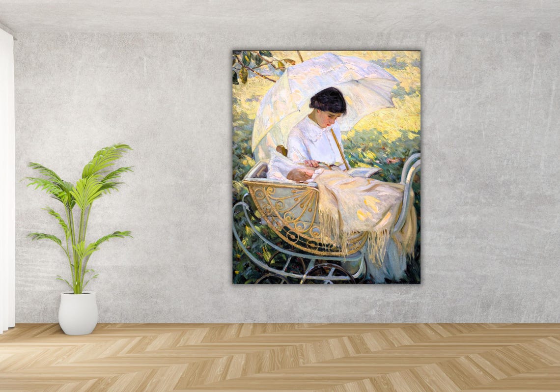 Helen Galloway Mcnicoll Art Reproduction Print Vintage Art Helen Galloway Mcnicoll Young Woman In The Shade Of The Tree Art Print - Image 3
