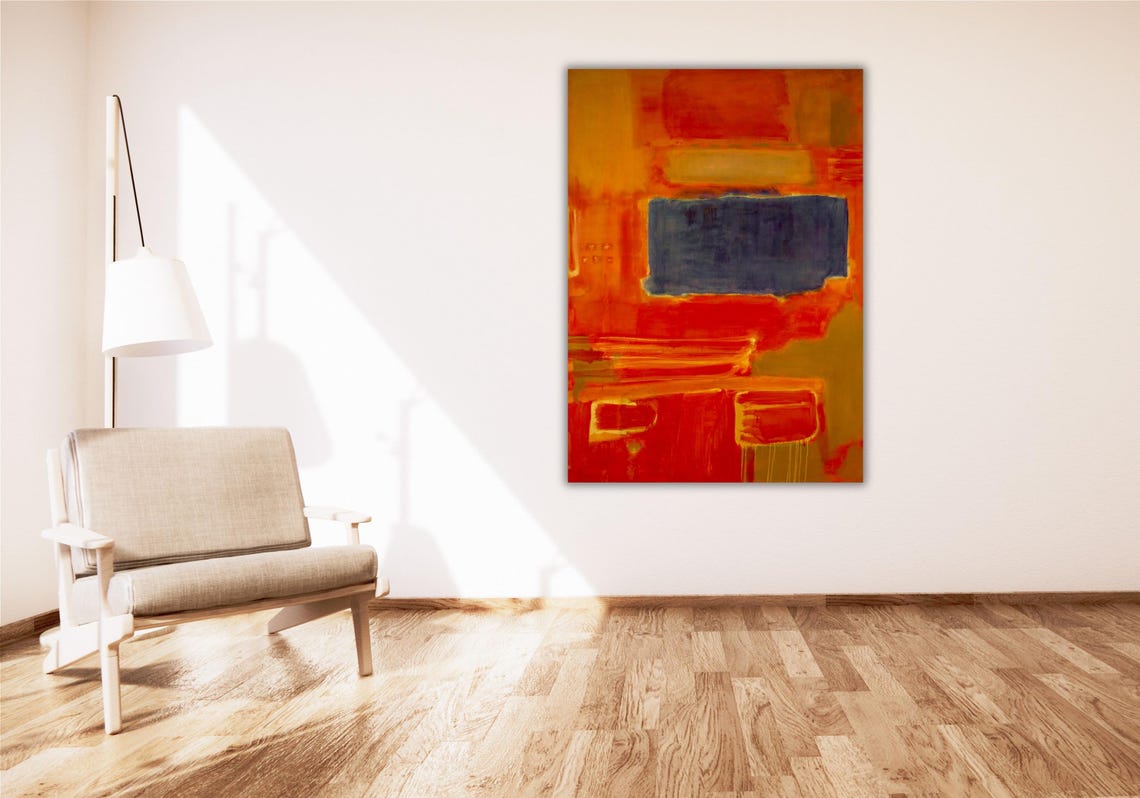 Mark Rothko Style Red Orange Color Field Abstract Modern Art Poster - Image 2