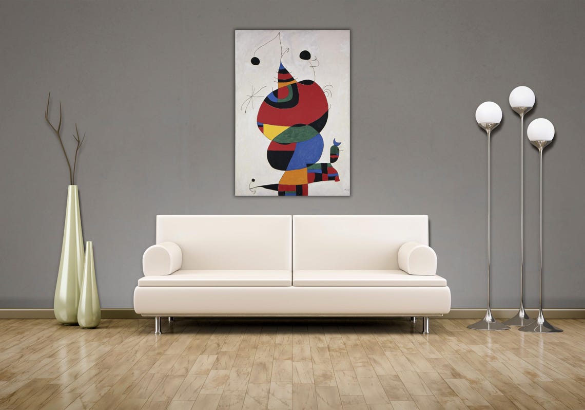 Joan Miro Colorful Abstract Surrealist Figure Signed Art Poster - Image 2