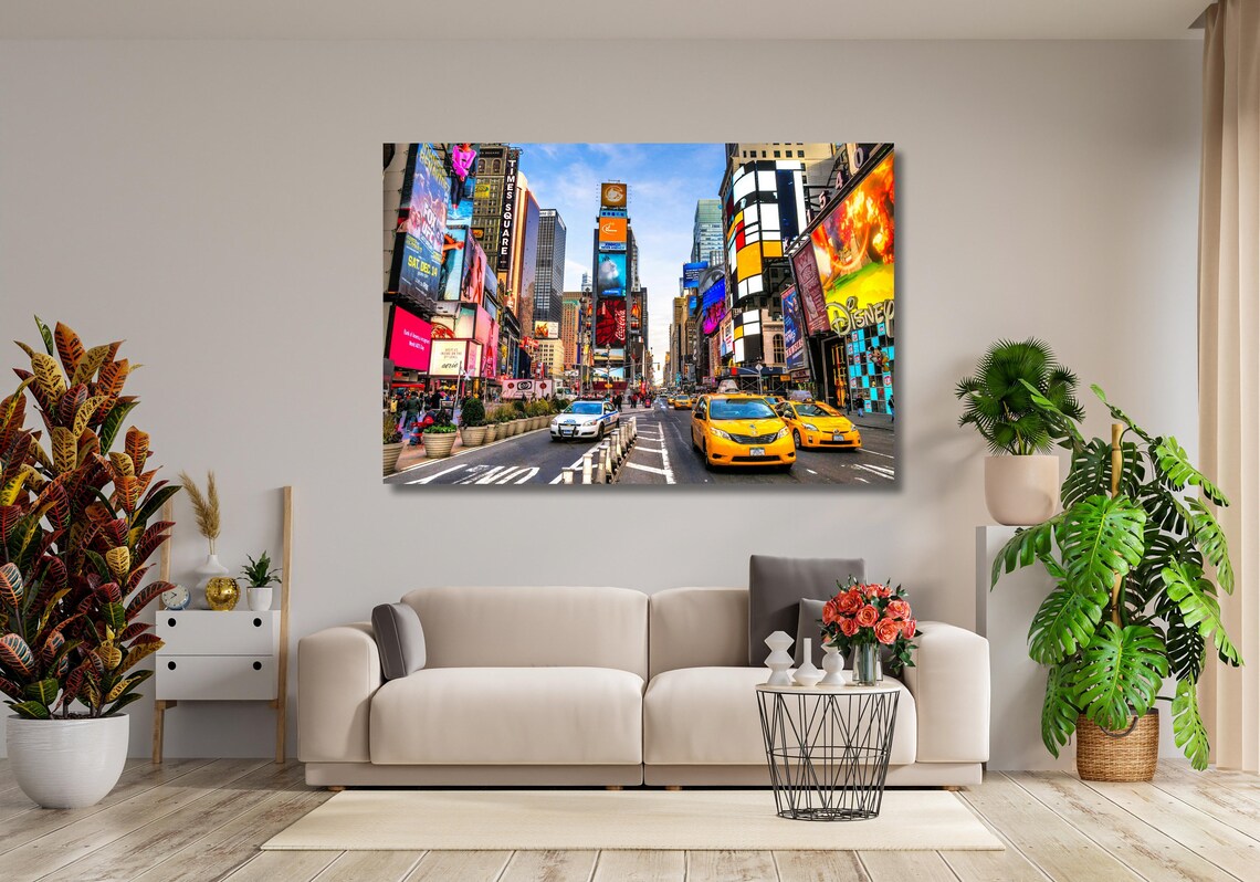 NYC Times Square New York Yellow Cabs Night Street Photo Poster - Image 3