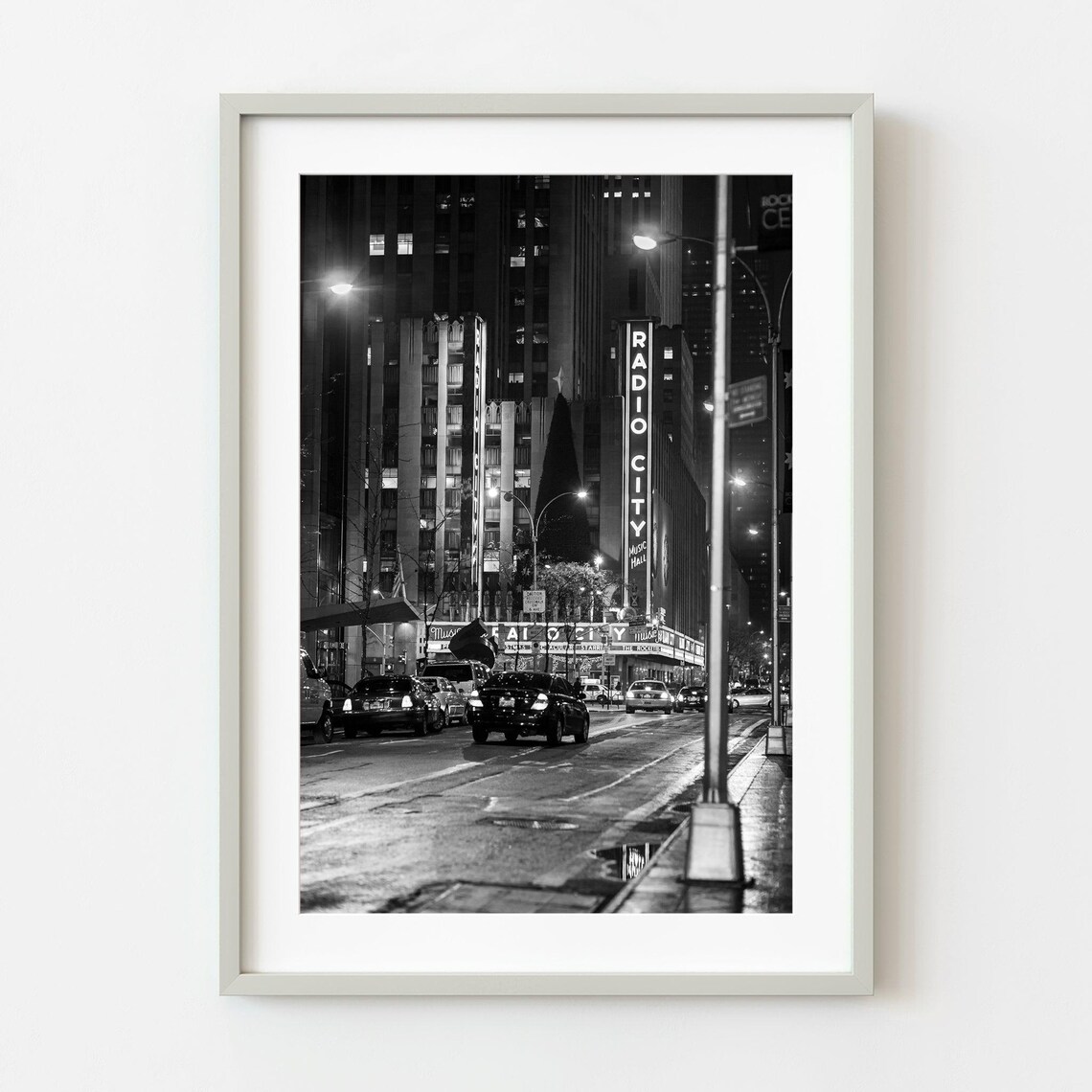 Iconic Radio City Music Hall New York Night Street Photo Poster