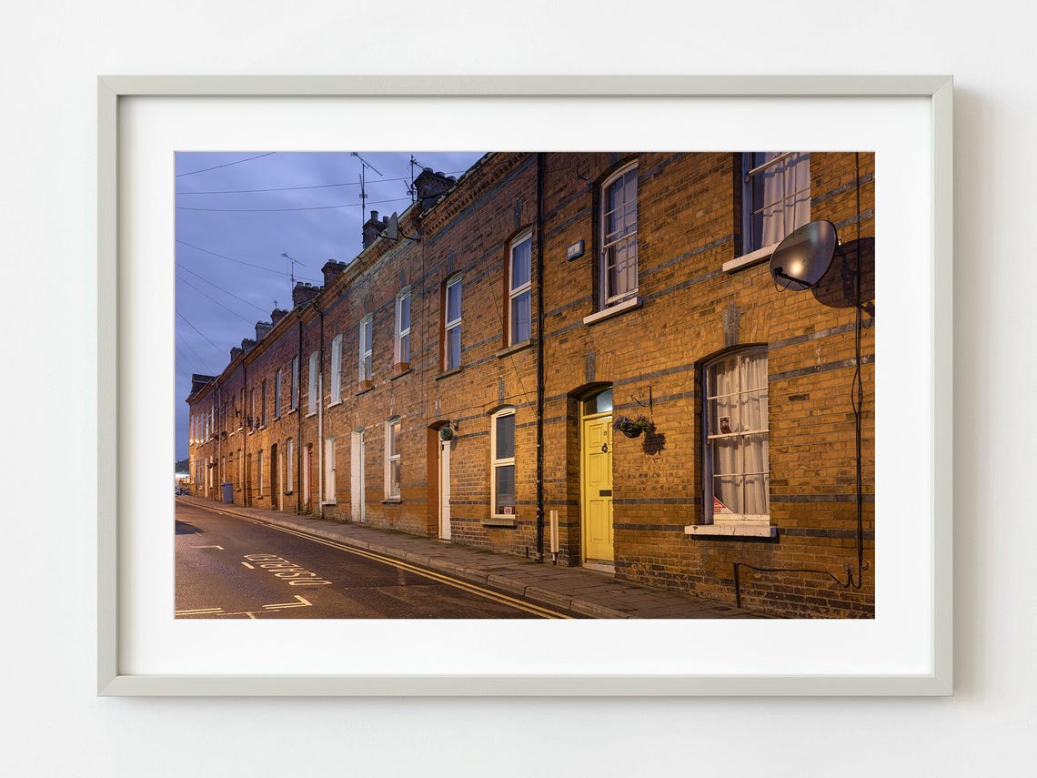 Derry Northern Ireland Brick Terrace Street Dusk Photo Poster