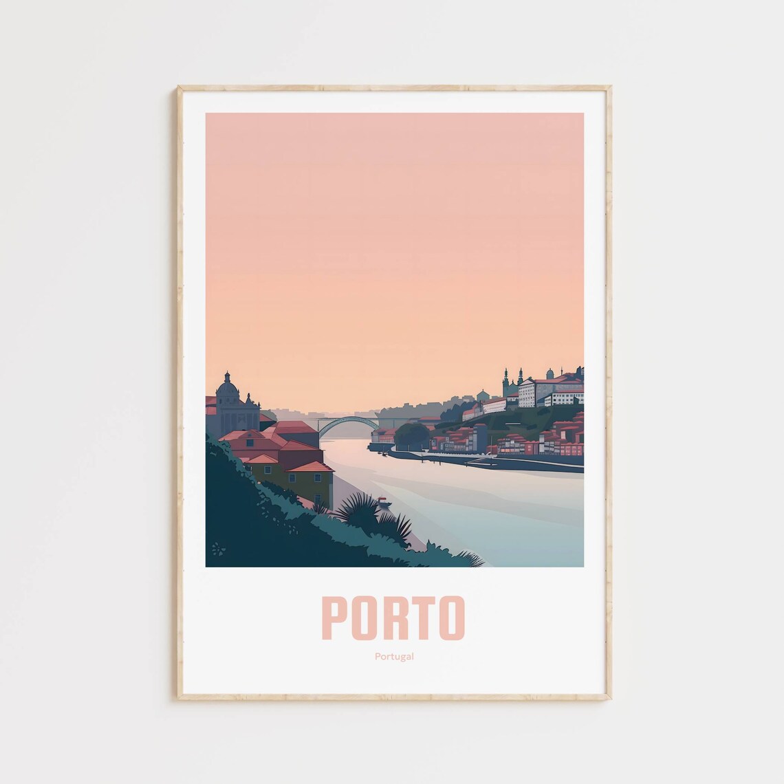 Porto Vintage Travel Poster, Portugal City Art Print