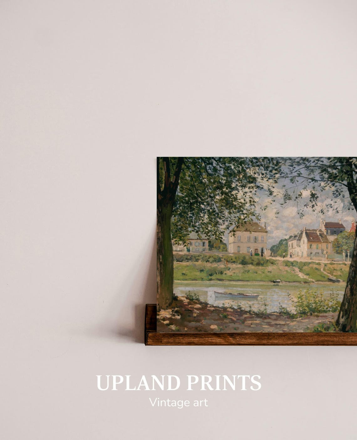 Vintage Village Wall Art European Landscape Summer Europe French Country Decor River Landscape Painting 002 - Image 3