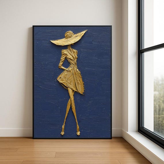 Elegant Lady In Dress Oil Painting Fashion Statement Art Print