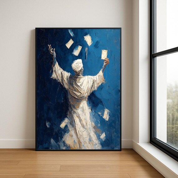 Magician Wall Art Print Abstract Wizard In Mystic Fantasy Painting