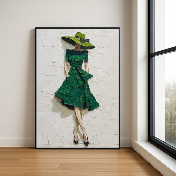 Elegant Lady In Dress Oil Painting Fashion Statement Art Print