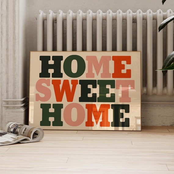 Home Sweet Print, Mid-Century Typography Art Print