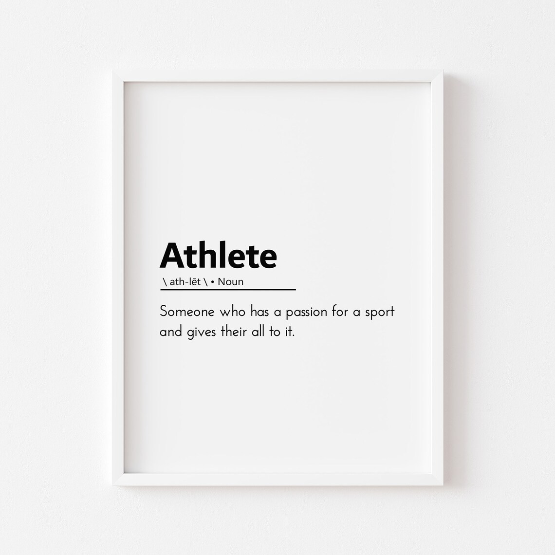 Athlete Definition Poster, Motivational Sports Art Print