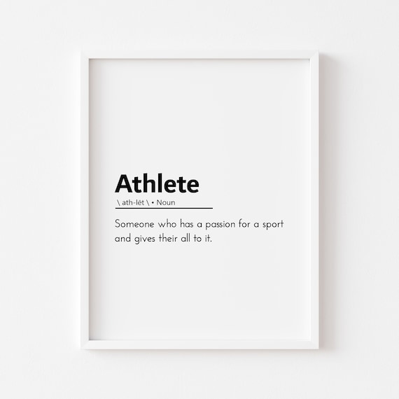 Athlete Definition Poster, Motivational Sports Art Print