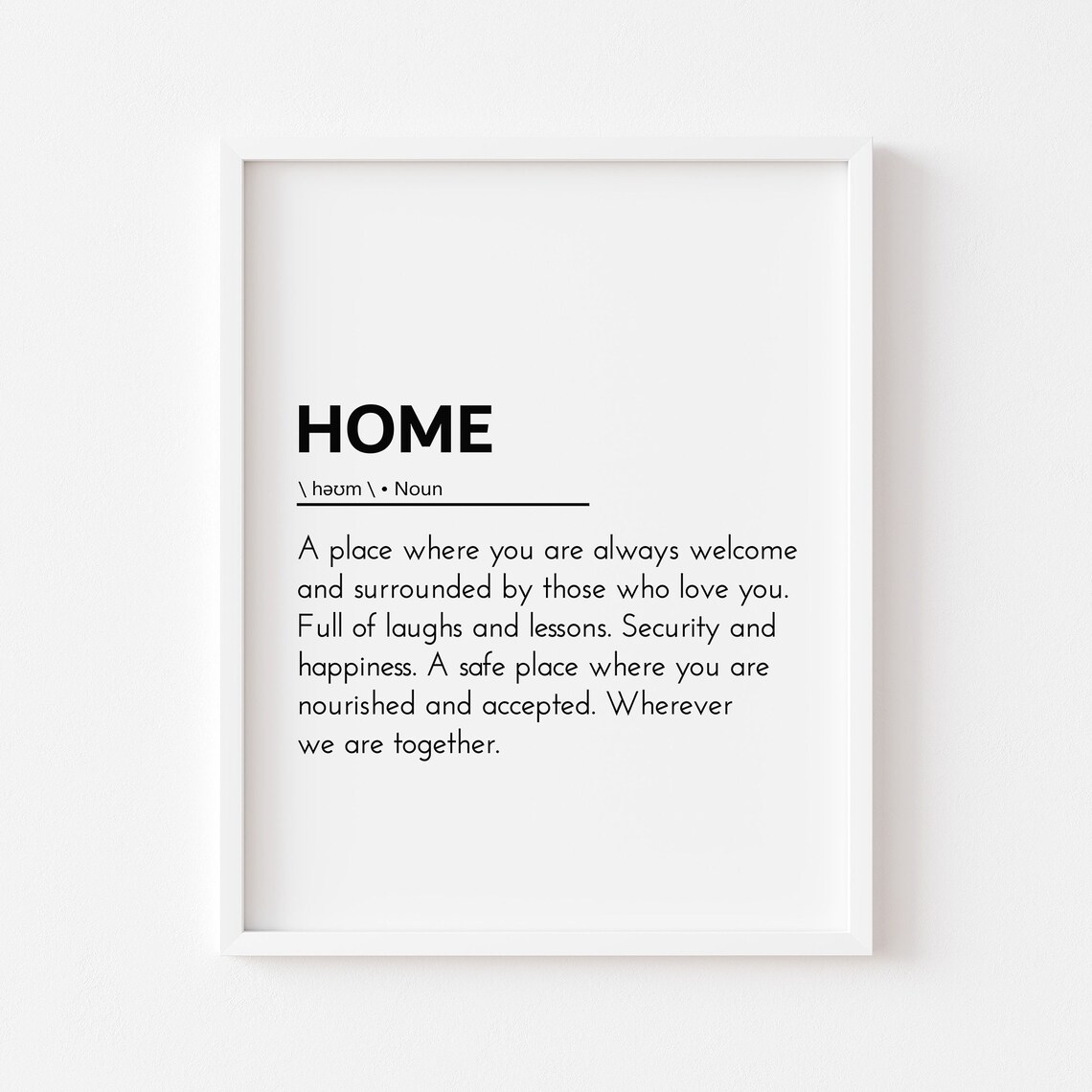 Home Definition Minimalist Decor Sign, Art Print