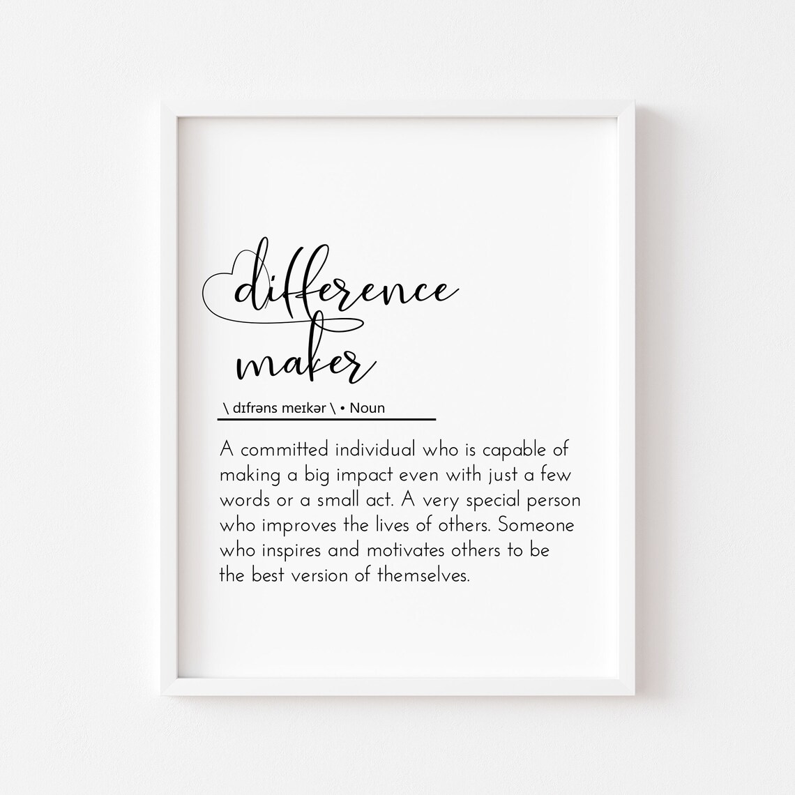 Difference Maker Definition Mentor Gift, Art Print
