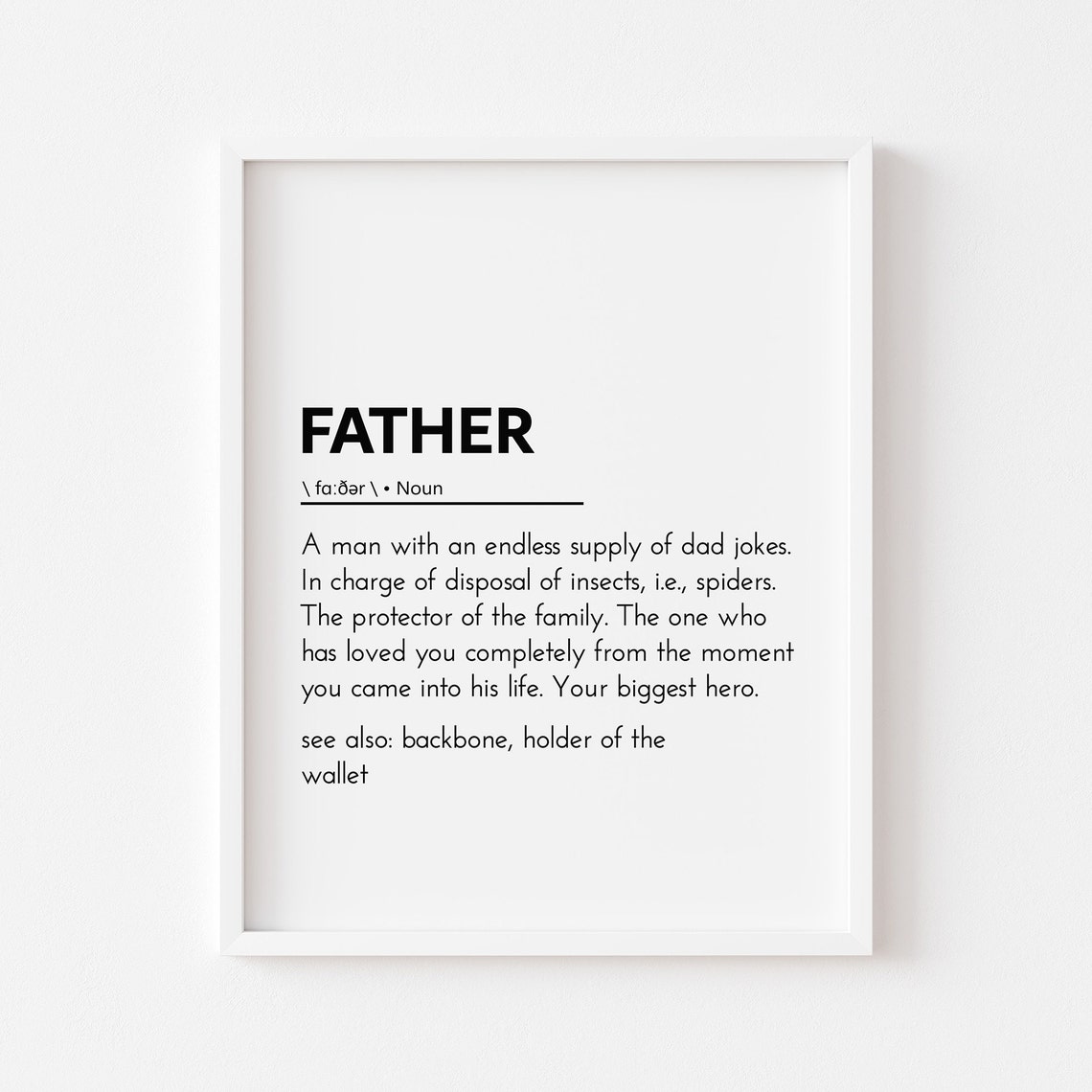 Father Definition Dictionary Style Funny Dad Birthday Gift Poster