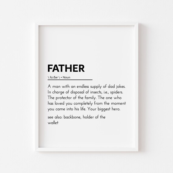 Father Definition Dictionary Style Funny Dad Birthday Gift Poster