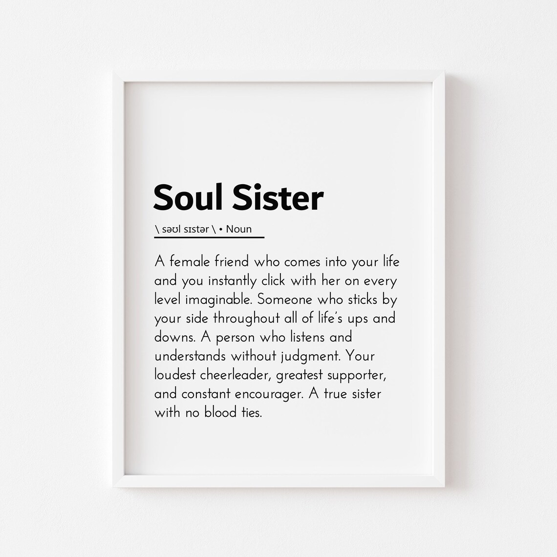 Soul Sister Definition Gift, Best Friend By Heart
