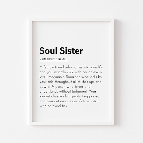 Soul Sister Definition Gift, Best Friend By Heart