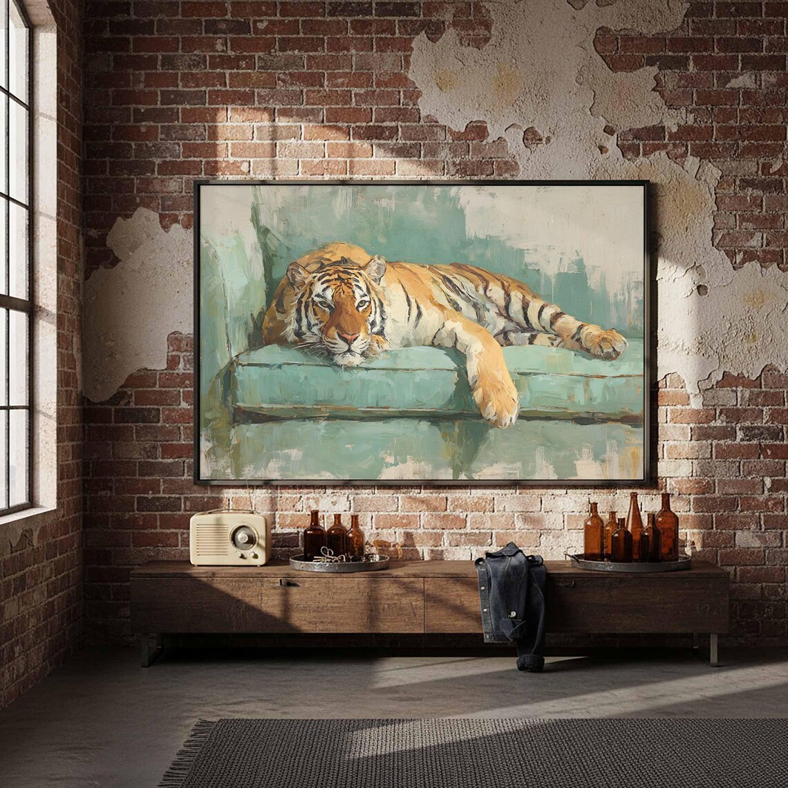 Tiger Canvas Wall Art Modern Animal Print For Living Room