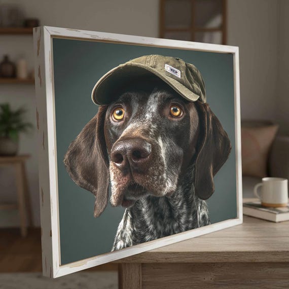 German Shorthaired Pointer Dog Canvas Print Baseball Cap Pet Art