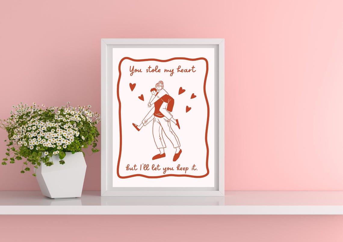 Romantic Love Art Print Bold Valentines Day Decor Art - Image 3